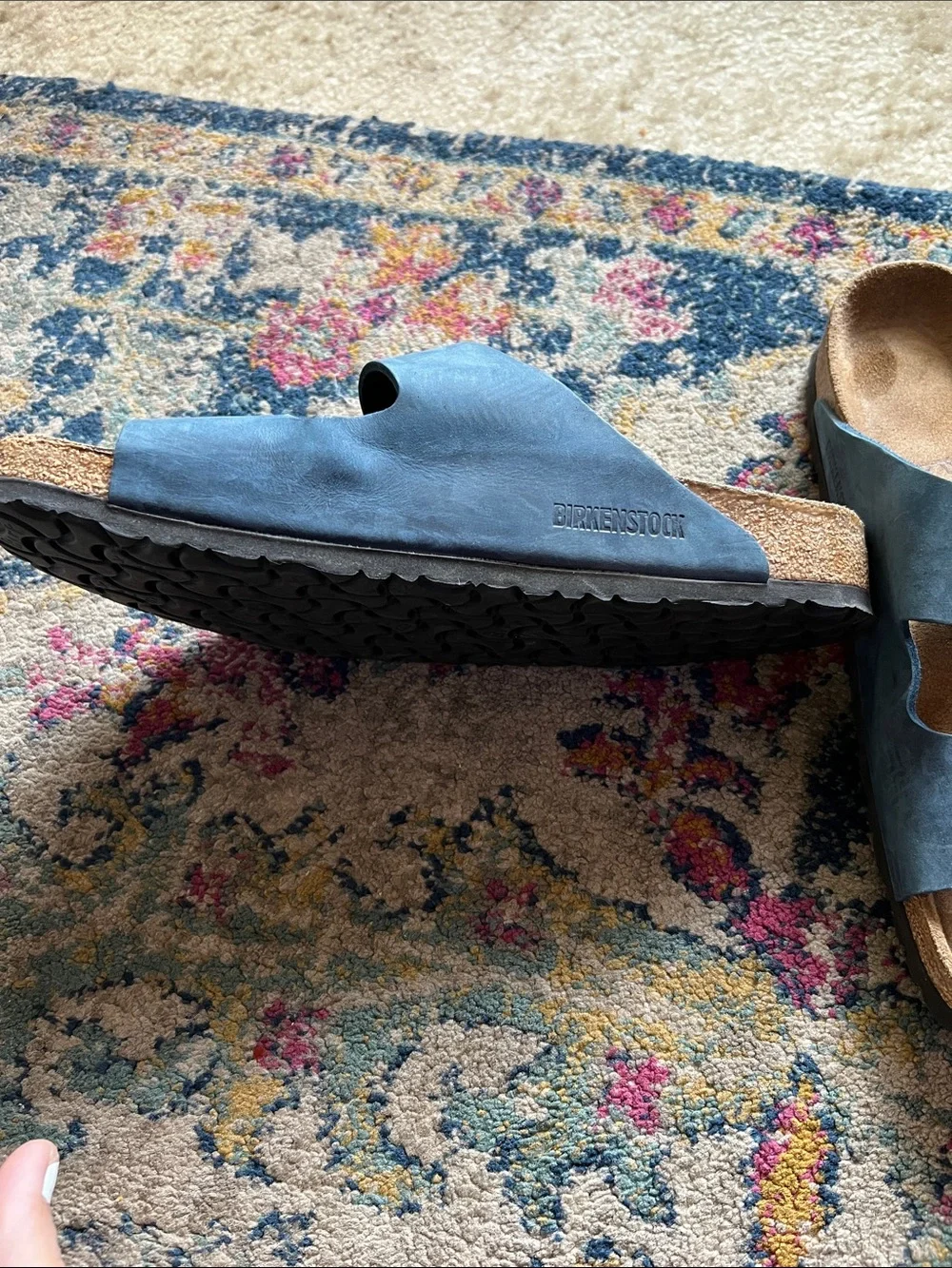 Birkenstock Blue Double-Buckle Slide Sandals